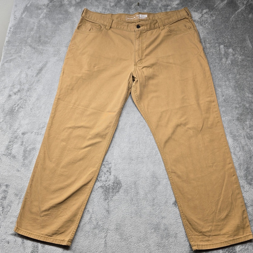 Carhartt Flex Canvas 5 Pocket Work‎ Pants Mens 42x30 Khaki Rugged Utility